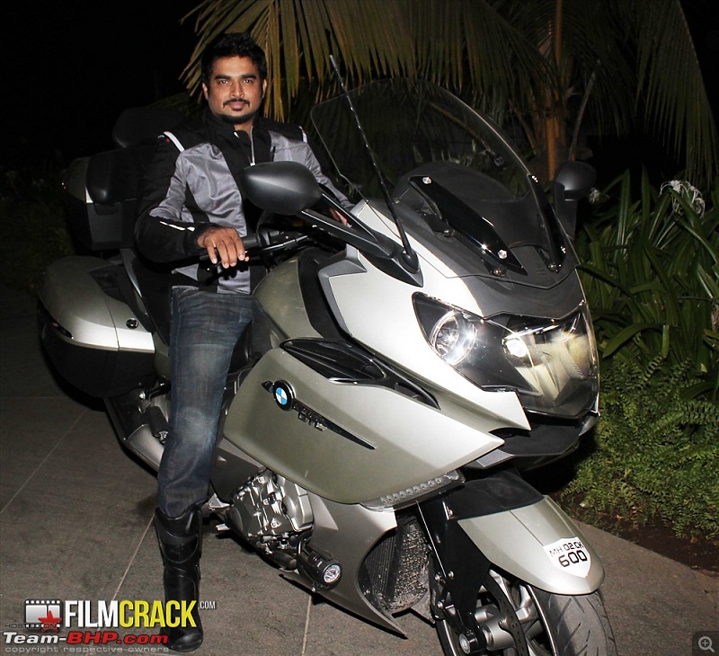 Bollywood Stars and their Cars-madhvanridesbmwbike6.jpg