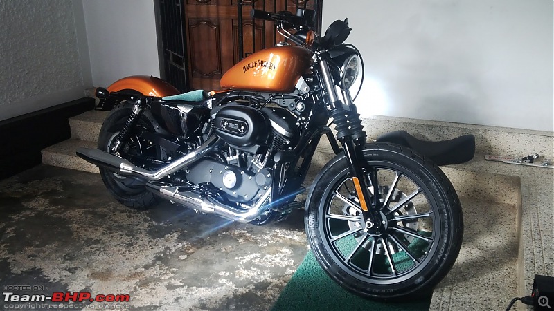 TheStig on two wheels! 2014 Amber Whiskey Harley Iron 883 comes home...-img_20140610_164525-large.jpg
