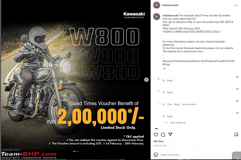 Kawasaki W800 Street launched at Rs 7.99 lakh. EDIT: Now priced at Rs. 6.99 lakh-w800.jpg