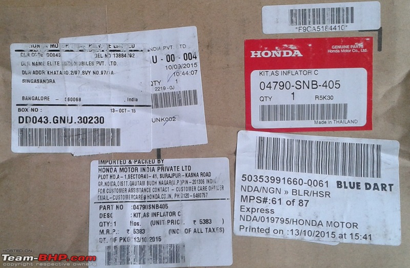 Honda Civic : Maintenance, Service Costs and Must dos-20151027_1145042.jpg