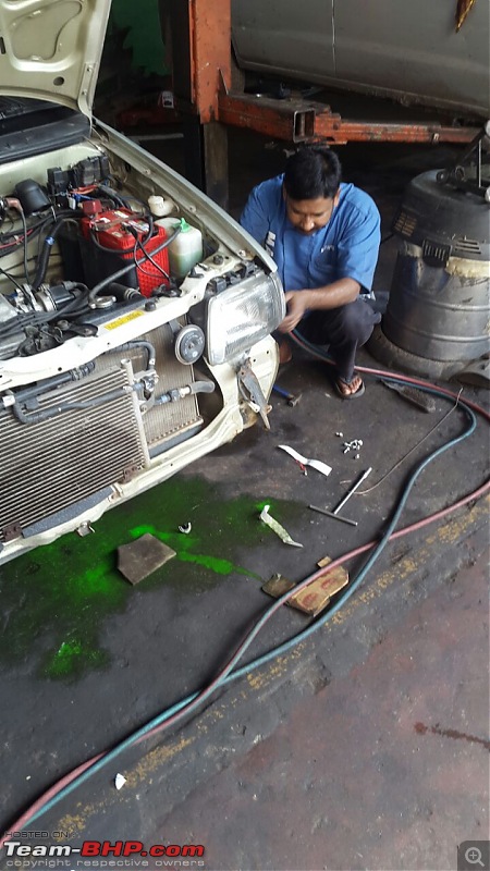 A Tribute to my Dad - Maruti Zen Restoration-denting-panel-matching.jpg