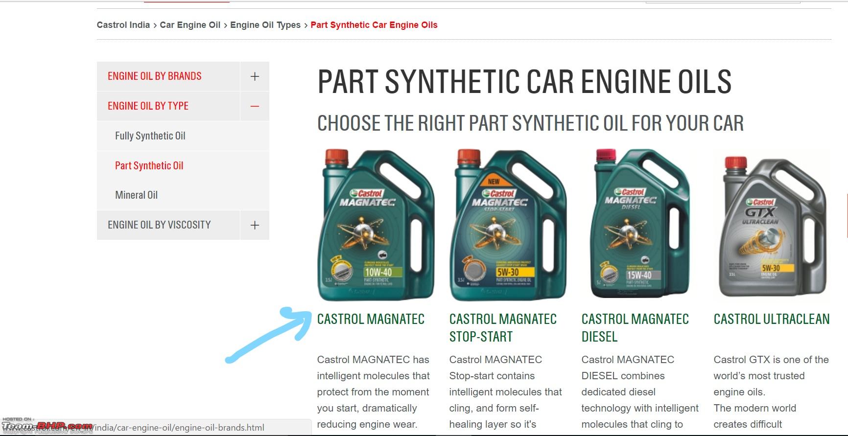 Castrol Oil Recommendation Chart