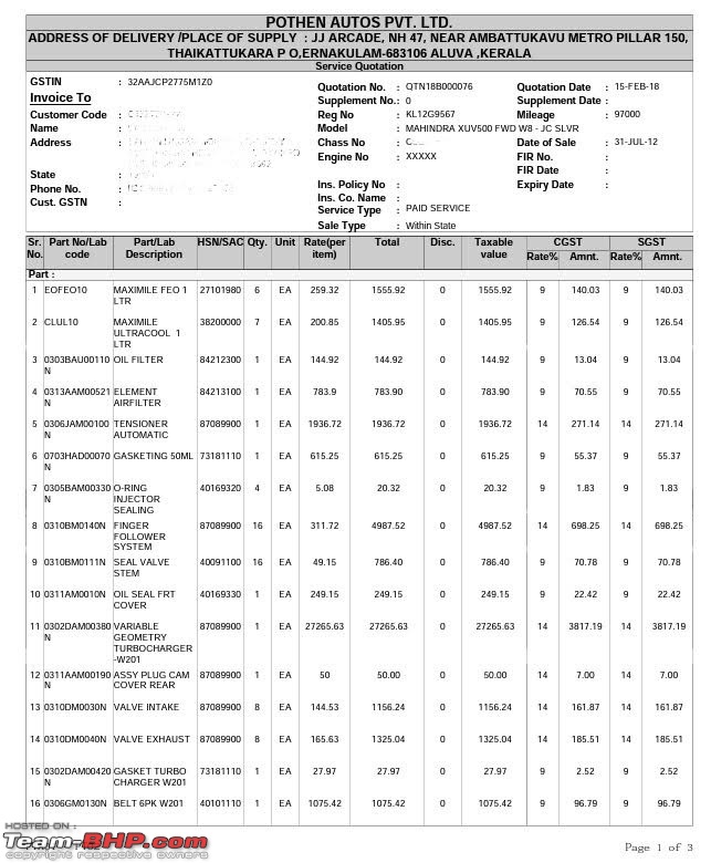 My Mahindra XUV500: Engine overhaul required-estimate-1.jpg