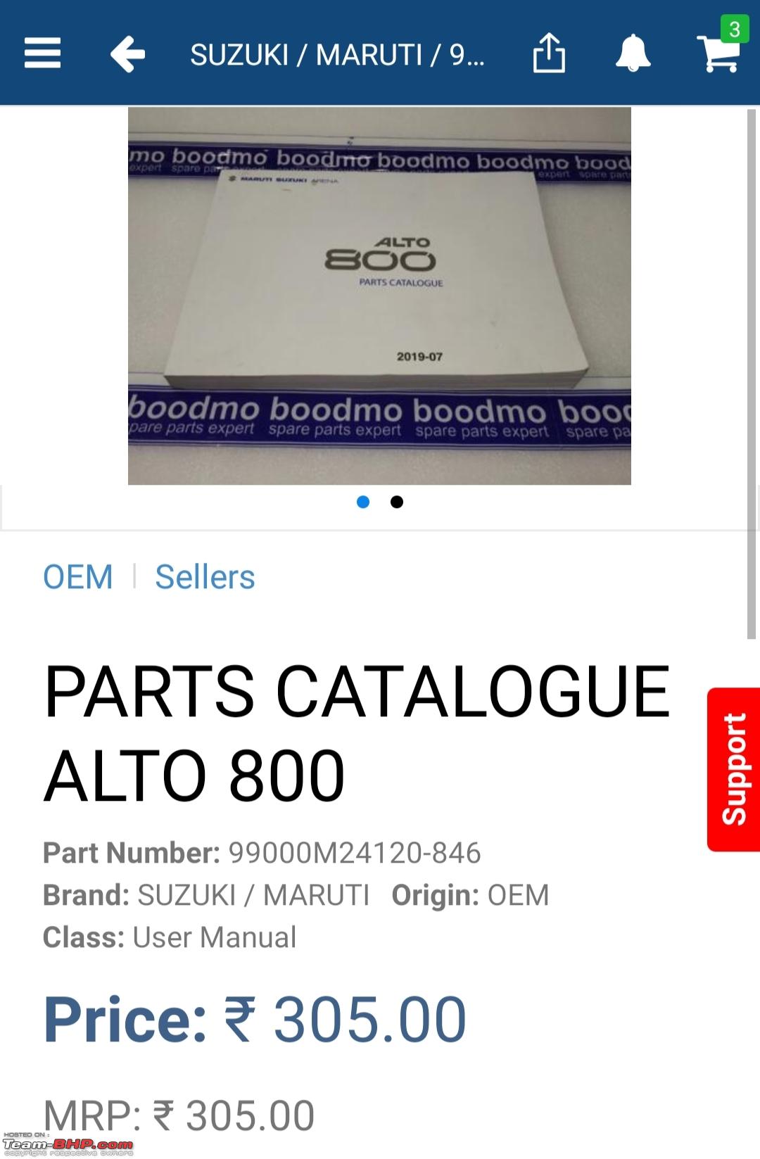Maruti Suzuki Alto 800 Spare Parts - Genuine OEM Aftermarket