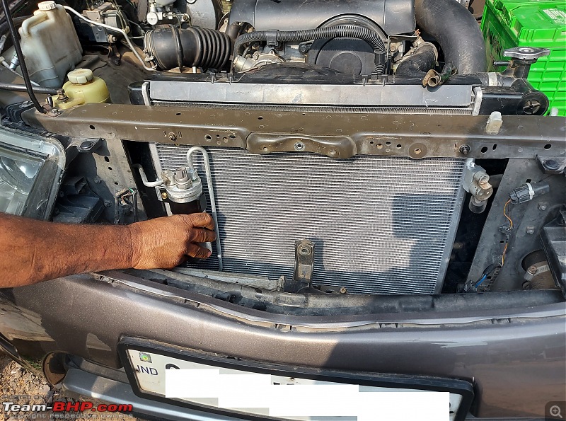 Mitsubishi Pajero Sport | Diagnosing an Ultra-Low Leak in the Aircon System-pajerosport_newcondenser_installed.jpg