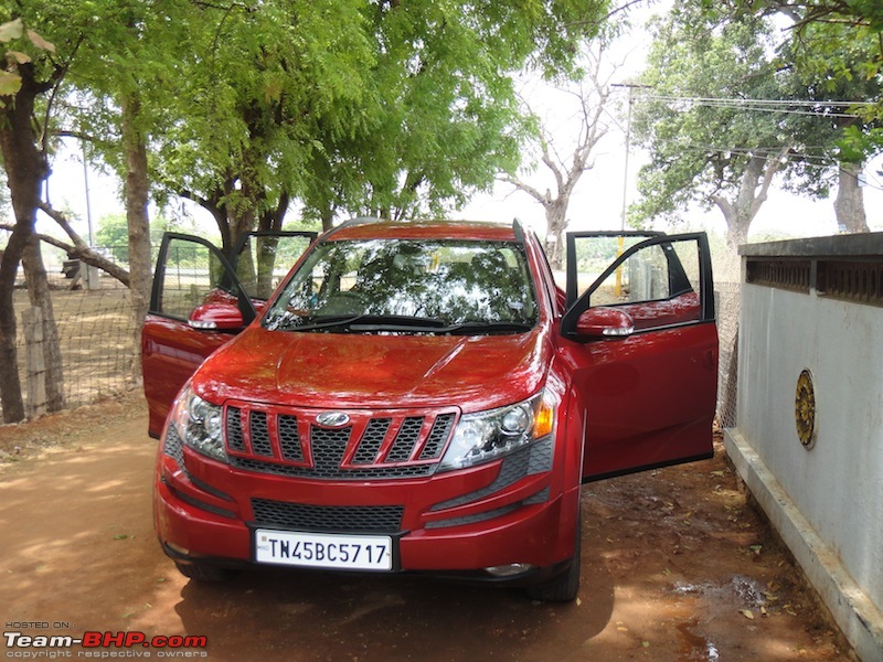 Sita, Red Mahindra XUV5OO W8 joins our Family. EDIT: 1 Year & 35,000 kms up-front.jpg