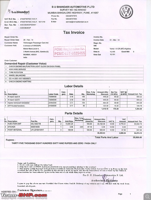 Dark Knight has arrived! VW Vento TDi Highline. EDIT: 5th Service done-scan0011.jpg