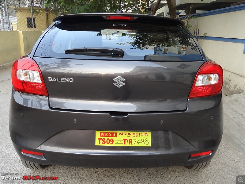 My first car - Granite Gray Maruti Baleno 1.2 Delta-balenorear.jpg