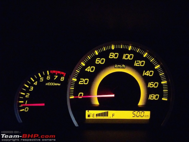 Our 2016 Glistening Grey Maruti WagonR VXi - Waggy meets Dizzy-mini-milestone-500km.jpg