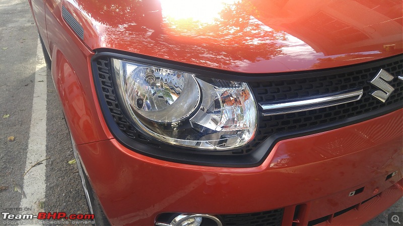 Uptown Red Racer - The Maruti Ignis Delta 1.2L Automatic comes home-headlight.jpg