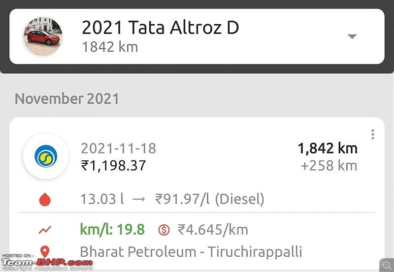 Prassy's 1st Small Tata | 2021 Altroz XZ+ 1.5L Diesel | Ownership Review | EDIT: 2 yrs/58k km update-screenshot_20211118141150_fuelio.jpg