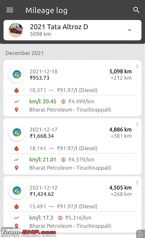 Prassy's 1st Small Tata | 2021 Altroz XZ+ 1.5L Diesel | Ownership Review | EDIT: 2 yrs/58k km update-screenshot_20211218181841_fuelio.jpg