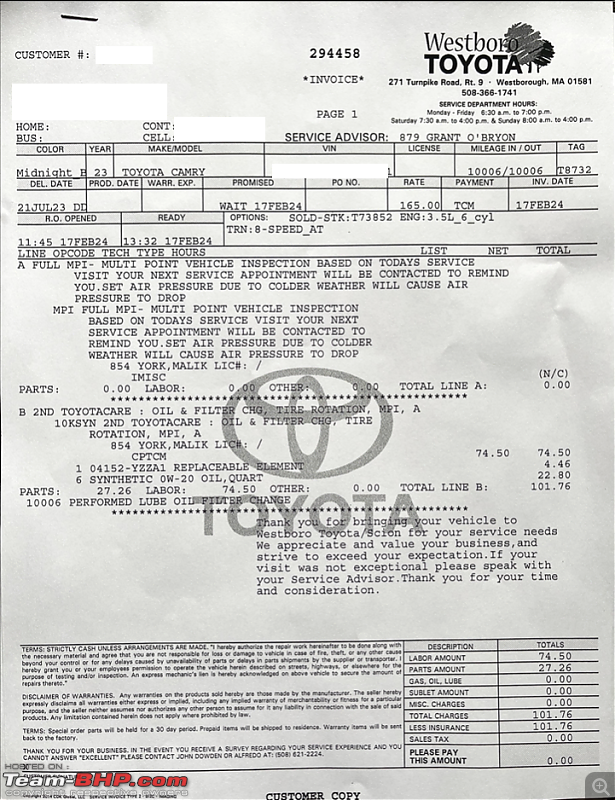 A family car | 2023 Toyota Camry TRD V6 | Ownership review | 10,000 miles & 2nd service update-screen-shot-20240217-2.46.49-pm.png