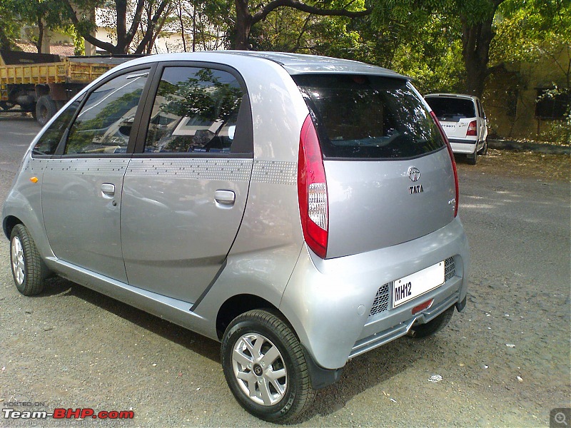 Lunar Beauty Arrives Home! ( My Tata Nano Lunar Silver LX )-nano-side-back.jpg