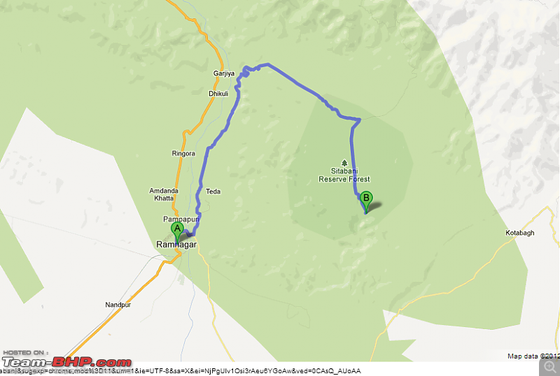 Uttarakhand Trip : Mahavatar Babaji Cave, Dunagiri, Jageshwar Jyortling & Sitabani-ramnagar_to_sitabani_map.png