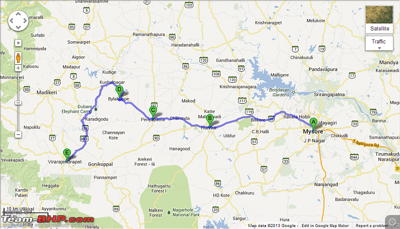 A weekend drive : Bangalore to Virajpet-route.png