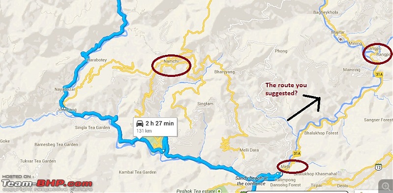 Darjeeling -> Pelling -> Holong in a Toyota Etios-map.jpg