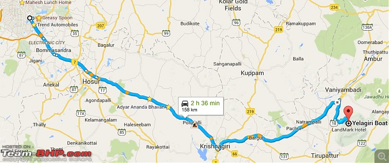 Wanderlust Traveller: Half-day drive to Yelagiri from Bangalore-route.jpg