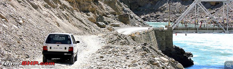 Leh - In a Maruti 800-crossing-brigde.jpg