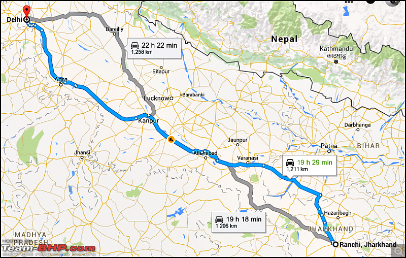 Honda City i-DTEC: 5300 kms in 13 days! A family road-trip to the Vale of Kashmir!-ranchi-delhi.png