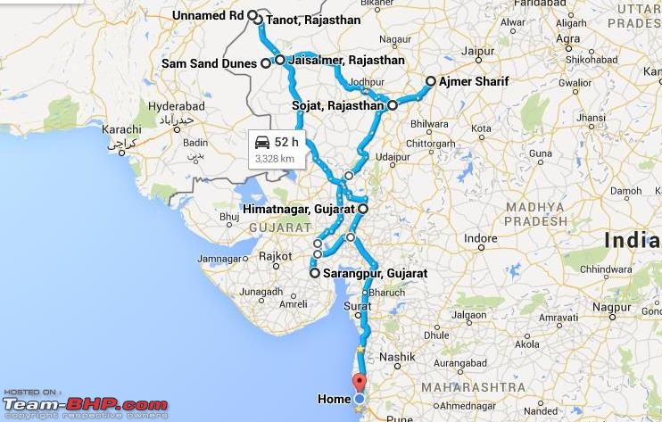 At the International Border - With an XUV500 to International Border Pillar No. 609-map.jpg