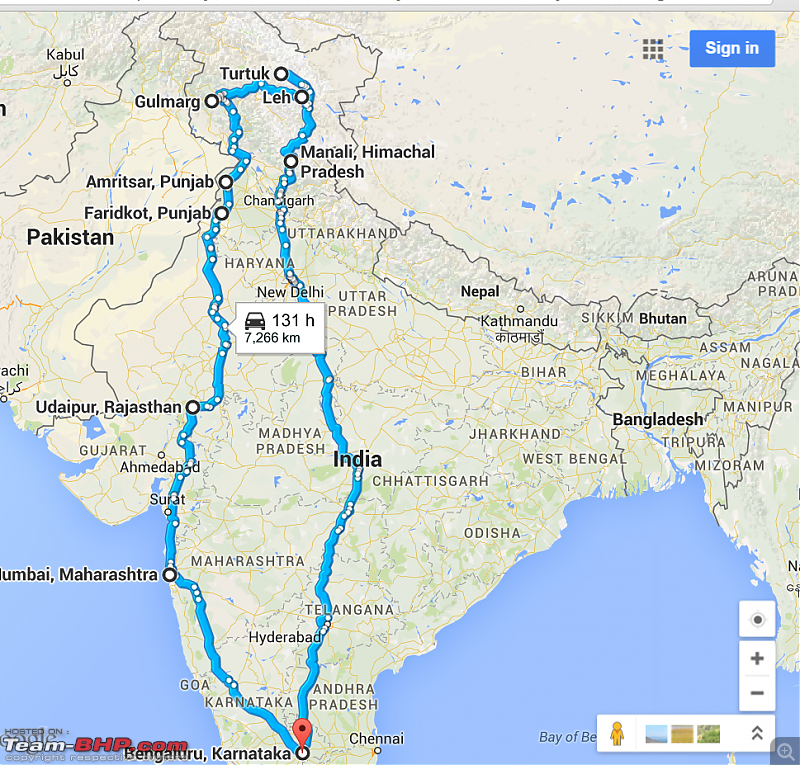 bangalore to ladakh road trip plan