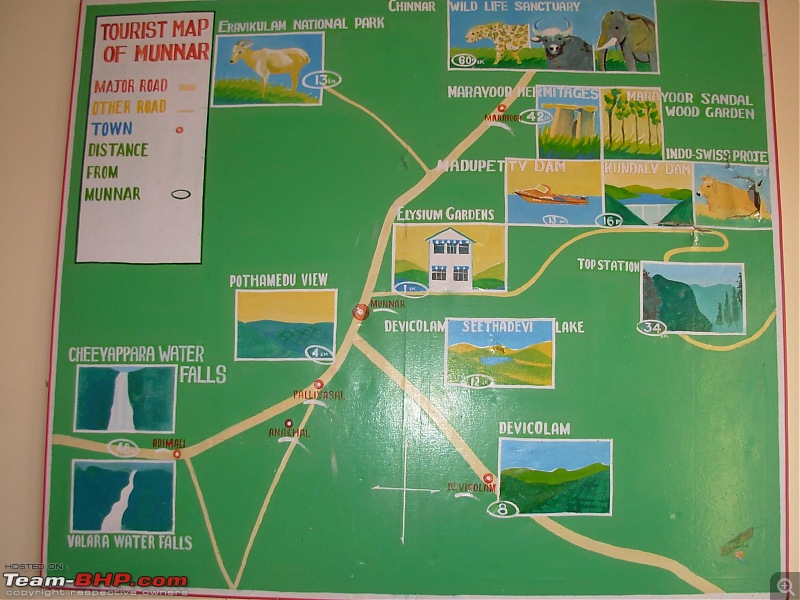 kodaikanal tourist map with distance