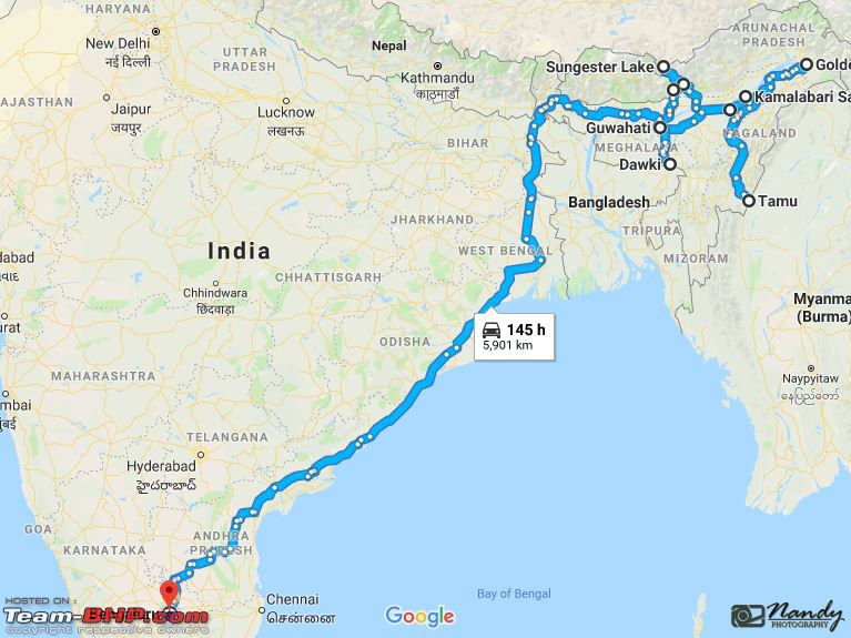 Amazingly magnificent & enchantingly awesome North East India - A 10,000 km Ride!-map.jpg