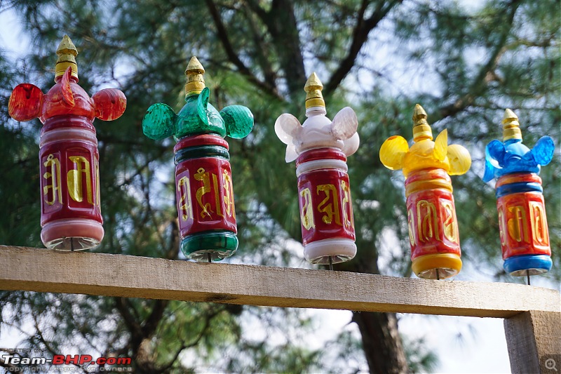 HexLogs - Drive from Bangalore to Bhutan in a Tata Hexa-punakhaprayerwheelsplasticbottles.jpg