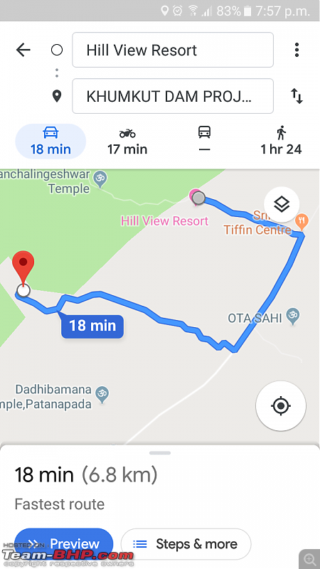 Panchalingeshwar Temple and Kuldiha forest trip, Odisha-kumkut-route.png