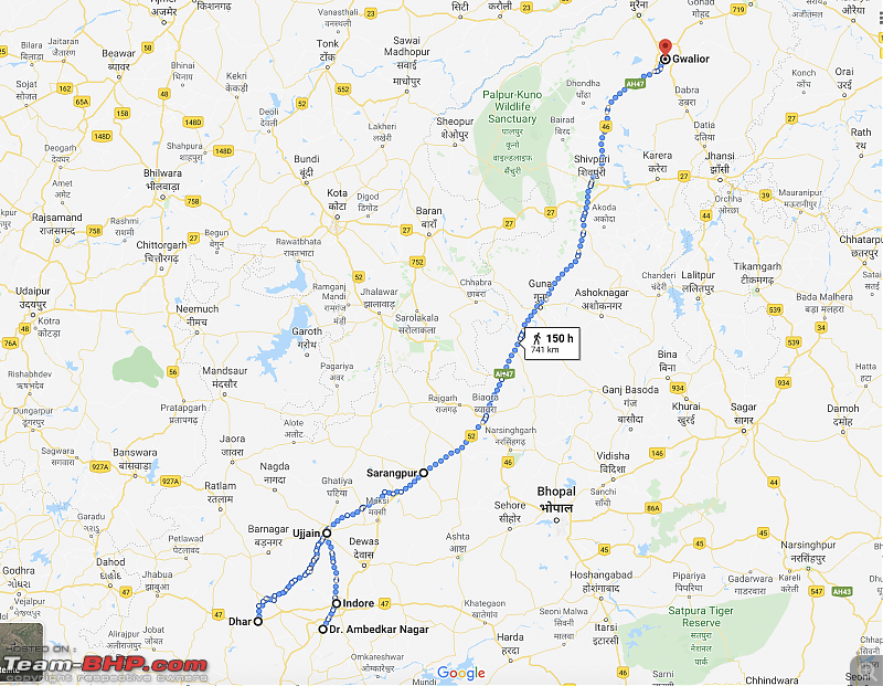 Varsai to Kashi on foot : 1857-59-mhow-indore-ujjain-dhar-sarangpur-gwalior.png