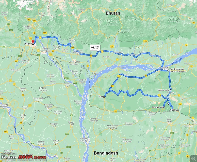 A Road Trip to Assam, Arunachal and Meghalaya in a BMW 330i GT-part3-map.jpg