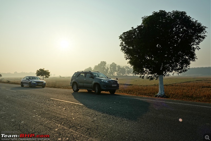 A Road Trip to Assam, Arunachal and Meghalaya in a BMW 330i GT-foggy-morning-fortuner.jpg