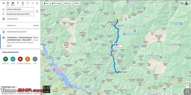 Panipat to Ghansali via Chamba in an Etios-map.jpg