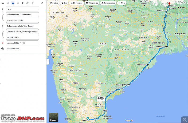 Bangalore to North Sikkim | 6300 km | BMW X3 20d-onward-journey.png