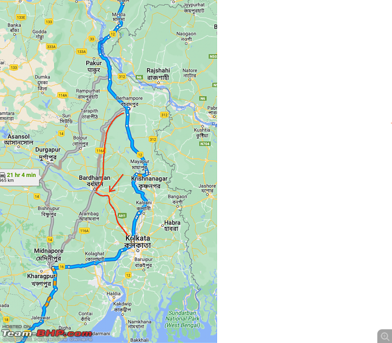 Bangalore to North Sikkim | 6300 km | BMW X3 20d-kolkata-siliguri.png