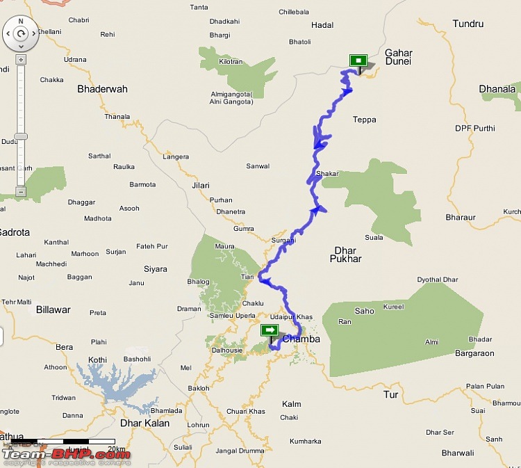 Self-Drive Exploratory Expedition->Zanskar+Unknown Kashmir-> "off-season October 2011-khajjiar-sach-pass-road-map.jpg