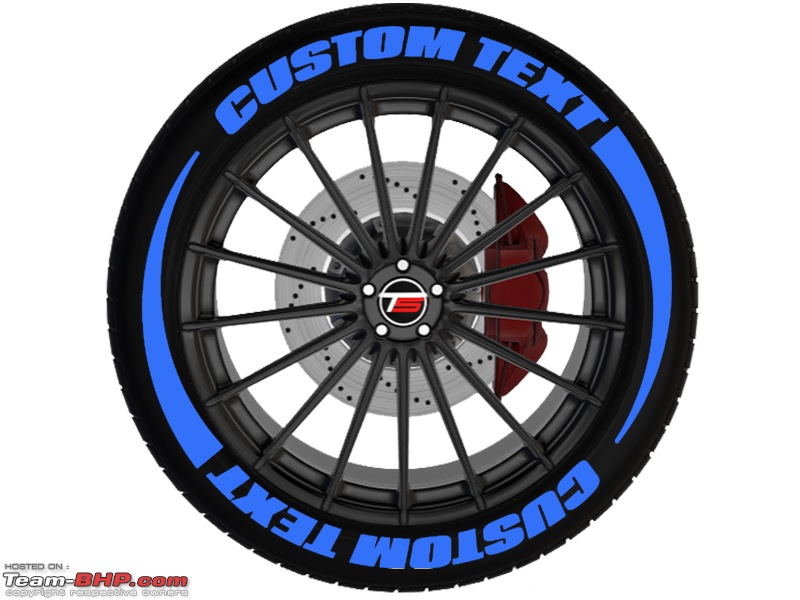 Tire Stickers brings add-on tyre lettering to India | Add any text to your tyres-bluecustomtext.jpg