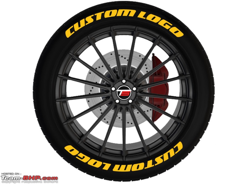 Tire Stickers brings add-on tyre lettering to India | Add any text to your tyres-yellowcustomlogo.jpg