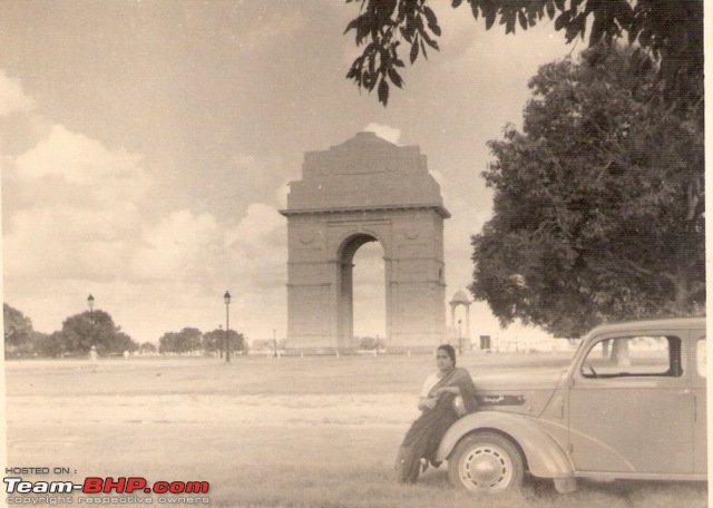 Nostalgic automotive pictures including our family's cars-janaki_gopinath_at_india_gate_with_their_first_new_car_sometime_1950_large1.jpg