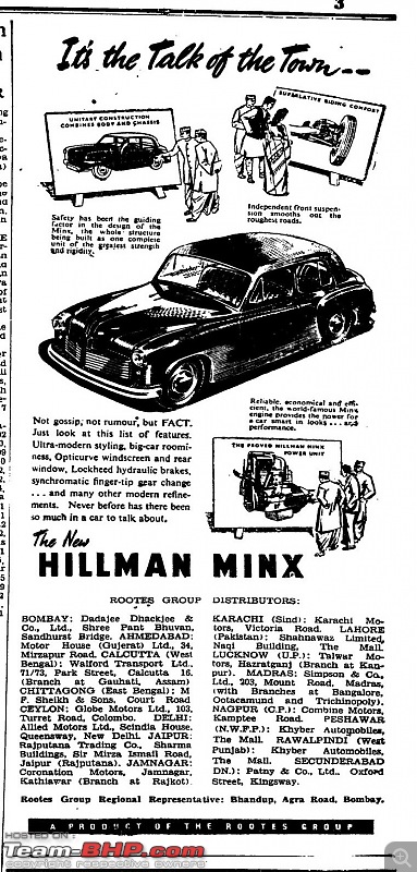 Cost of classic cars when new? Pics of invoices included-hillman-minx-adv-bombay-chronicle-8-april-1950.jpg