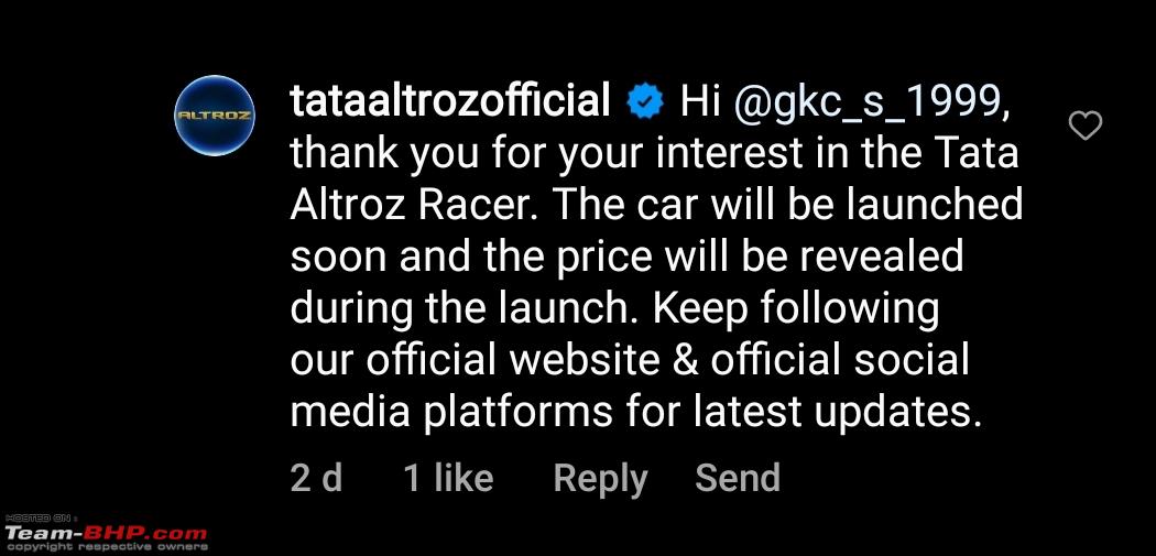 Tata Altroz ​​​​Racer de 120 BHP confirmado para su lanzamiento