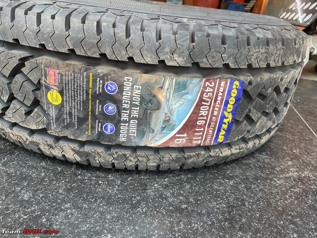 My Force Gurkha gets a set of new tyres: Goodyear Wrangler AT SilentTra |  Team-BHP