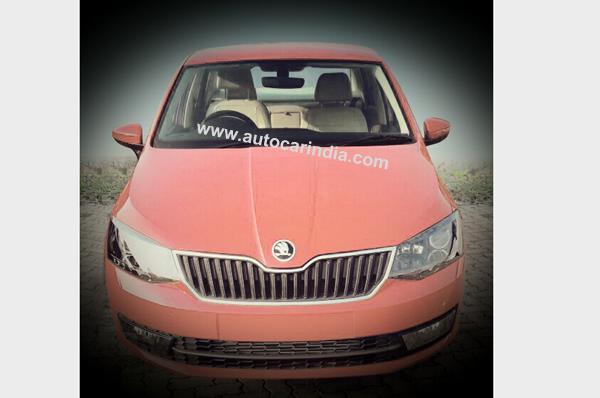 Skoda Rapid facelift spotted without camouflage 