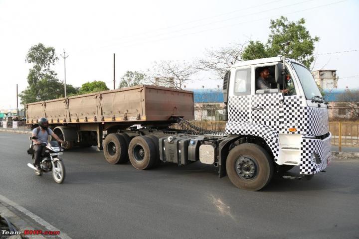 Volvo-Eicher shares spy pics of its own multi-axle truck 