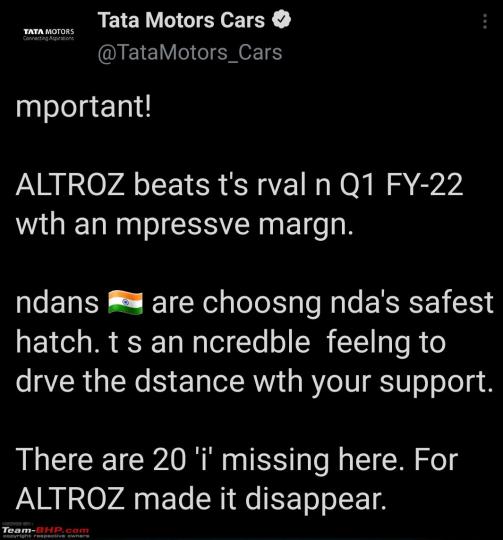 Tata takes a dig at the i20 after Altroz outsells the Hyundai 