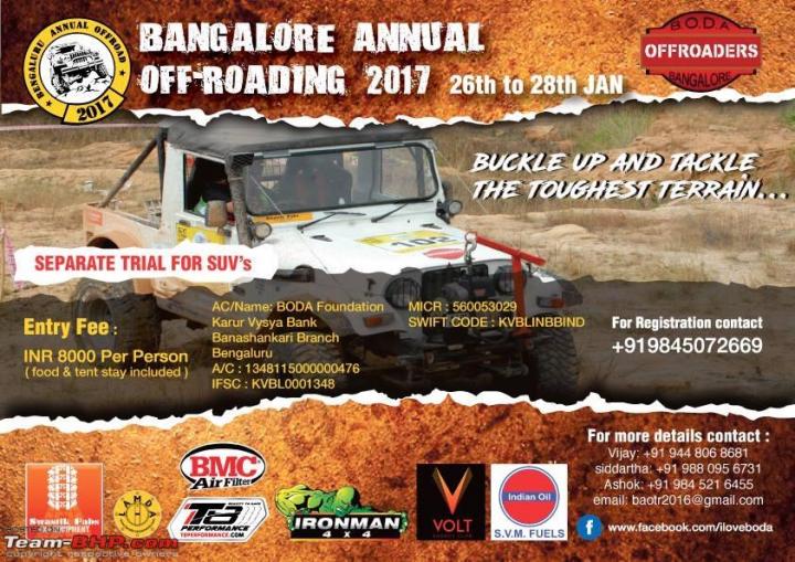 Bangalore Annual OTR 2017 to be organised from 26-28 January 