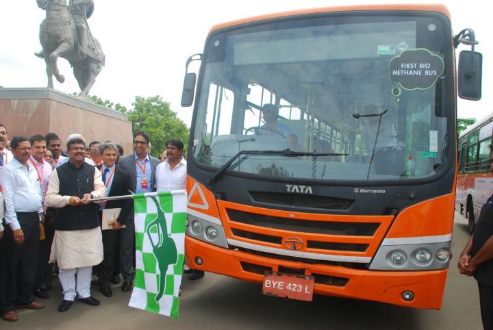 Tata Motors showcases India's first Bio-CNG Bus 