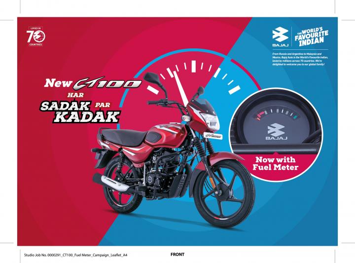 Bajaj CT100 gets 8 new features; priced at Rs. 46,432 