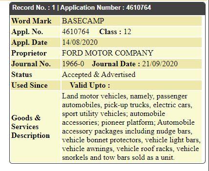 Ford trademarks BaseCamp name in India 